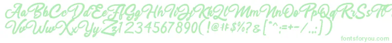 Rahayu Script-Schriftart – Grüne Schriften auf weißem Hintergrund