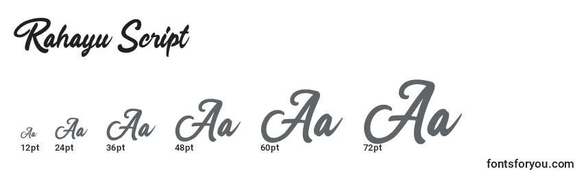 Rahayu Script Font Sizes