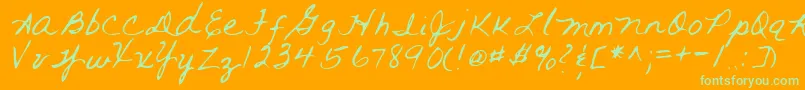 RAI      Font – Green Fonts on Orange Background