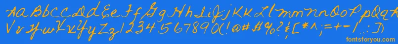 RAI     フォントについての詳細 フォントRAI      – オレンジ色の文字が青い背景にあります。