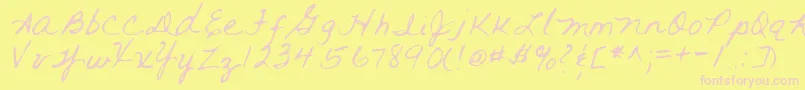 RAI      Font – Pink Fonts on Yellow Background