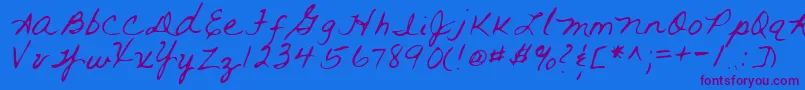 RAI     -Schriftart – Violette Schriften auf blauem Hintergrund