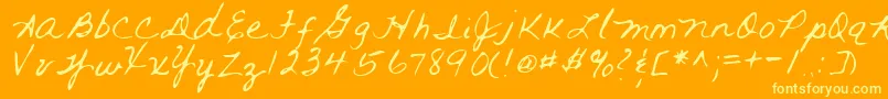 RAI     -Schriftart – Gelbe Schriften auf orangefarbenem Hintergrund