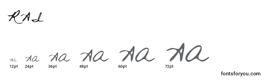 Размеры шрифта RAI     