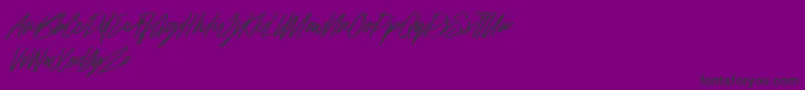 Raidden Italic-Schriftart – Schwarze Schriften auf violettem Hintergrund