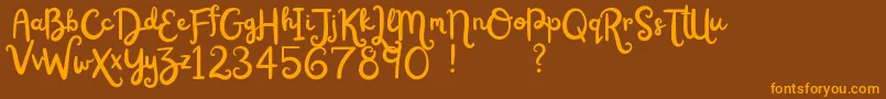 Railey PersonalUse-Schriftart – Orangefarbene Schriften auf braunem Hintergrund