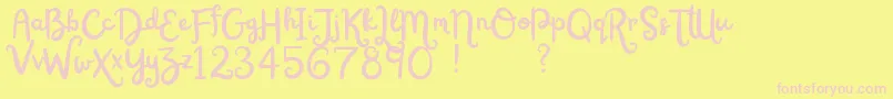 Railey PersonalUse Font – Pink Fonts on Yellow Background