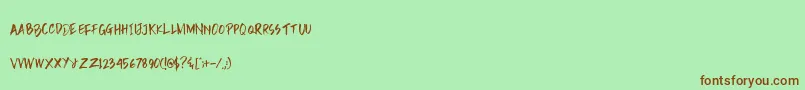 Rain Brush Dafont Font – Brown Fonts on Green Background