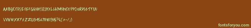 Rain Brush Dafont Font – Green Fonts on Brown Background