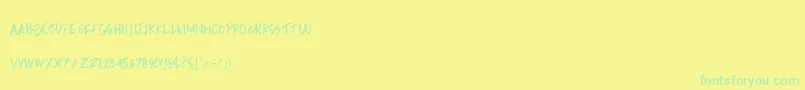 Rain Brush Dafont-fontti – vihreät fontit keltaisella taustalla