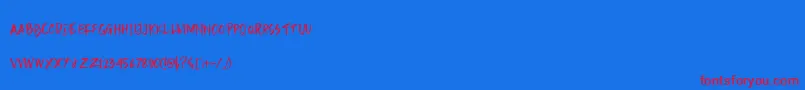 Rain Brush Dafont Font – Red Fonts on Blue Background