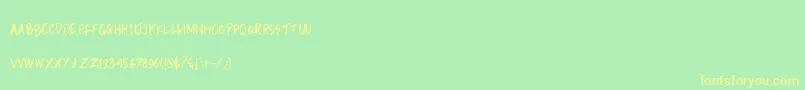 Rain Brush Dafont Font – Yellow Fonts on Green Background