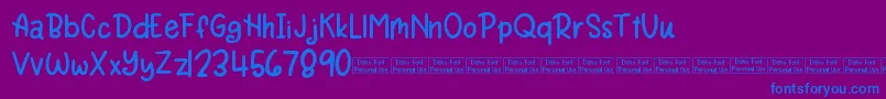 Rain Lily Demo Font – Blue Fonts on Purple Background