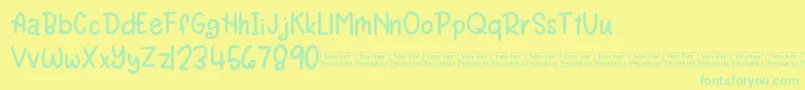 Rain Lily Demo Font – Green Fonts on Yellow Background