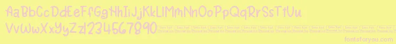 Rain Lily Demo-Schriftart – Rosa Schriften auf gelbem Hintergrund