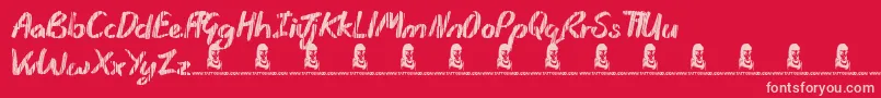 Rain Shower Font – Pink Fonts on Red Background