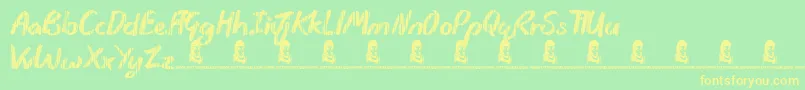 Rain Shower Font – Yellow Fonts on Green Background