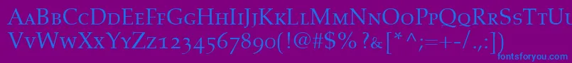 AldusRomanSmallCapsOldstyleFigures Font – Blue Fonts on Purple Background