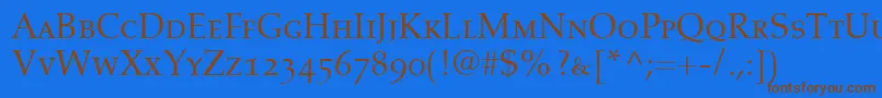 AldusRomanSmallCapsOldstyleFigures Font – Brown Fonts on Blue Background