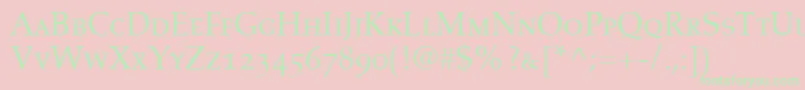 AldusRomanSmallCapsOldstyleFigures Font – Green Fonts on Pink Background