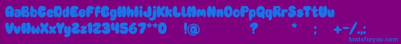 フォントRainball – 紫色の背景に青い文字