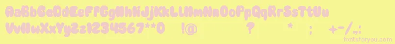 Rainball Font – Pink Fonts on Yellow Background