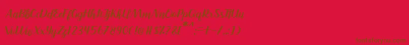 Rainbay Font – Brown Fonts on Red Background
