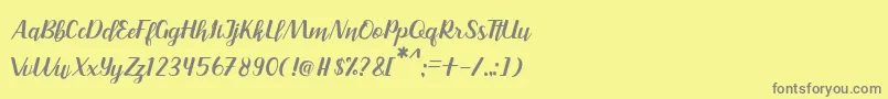Rainbay Font – Gray Fonts on Yellow Background