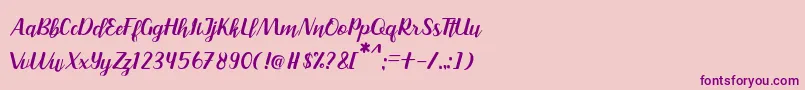 Rainbay Font – Purple Fonts on Pink Background