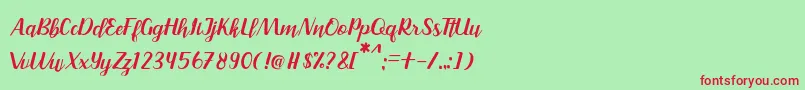 Шрифт Rainbay – красные шрифты на зелёном фоне
