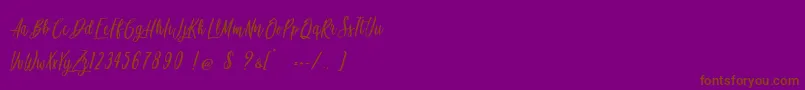 Rainbow Dreams   Personal Use-Schriftart – Braune Schriften auf violettem Hintergrund