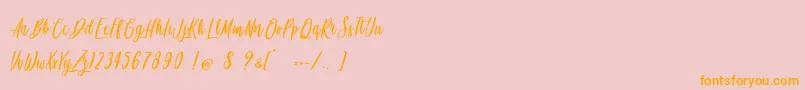 Rainbow Dreams   Personal Use Font – Orange Fonts on Pink Background