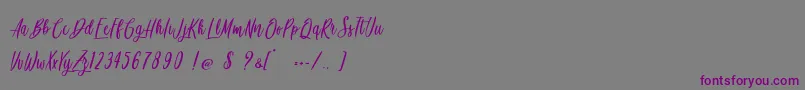 Rainbow Dreams   Personal Use Font – Purple Fonts on Gray Background