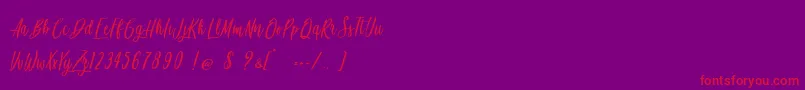 Rainbow Dreams   Personal Use-Schriftart – Rote Schriften auf violettem Hintergrund