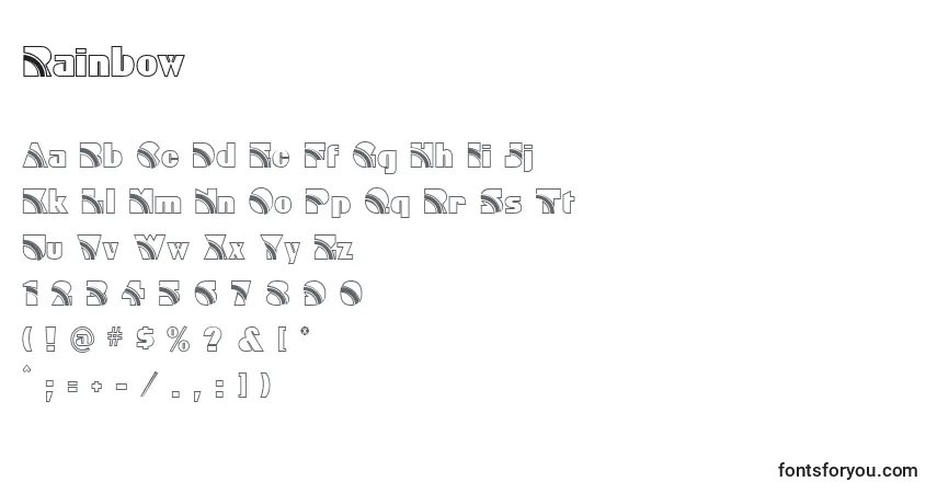 Rainbow (138116)フォント–アルファベット、数字、特殊文字