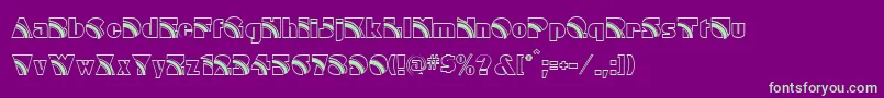 Rainbow Font – Green Fonts on Purple Background
