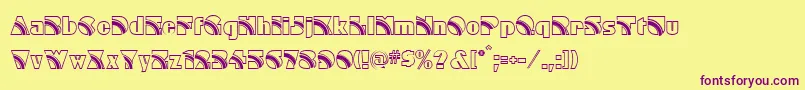 Rainbow Font – Purple Fonts on Yellow Background