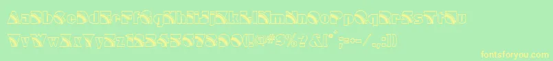 Rainbow Font – Yellow Fonts on Green Background