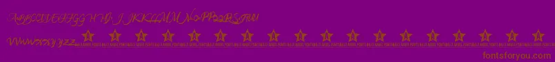 Fonte RAINFOREST TRIAL    – fontes marrons em um fundo roxo
