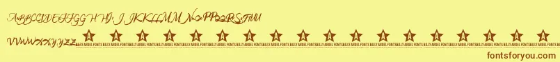 RAINFOREST TRIAL   -Schriftart – Braune Schriften auf gelbem Hintergrund