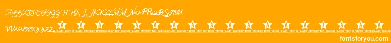 RAINFOREST TRIAL   -Schriftart – Weiße Schriften auf orangefarbenem Hintergrund