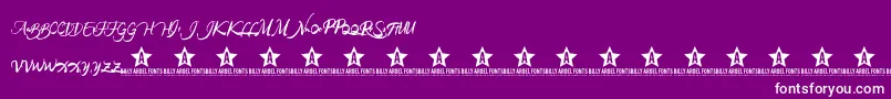 RAINFOREST TRIAL   -Schriftart – Weiße Schriften auf violettem Hintergrund