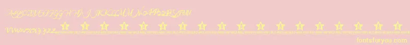 RAINFOREST TRIAL    Font – Yellow Fonts on Pink Background
