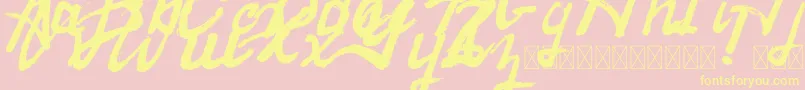 Raintake Font – Yellow Fonts on Pink Background