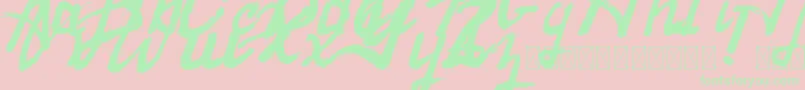 Raintake Font – Green Fonts on Pink Background