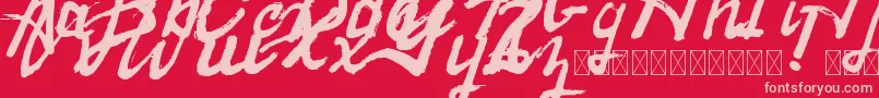 Raintake Font – Pink Fonts on Red Background