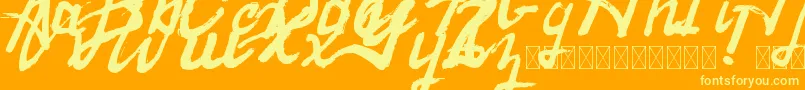 Czcionka Raintake – żółte czcionki na pomarańczowym tle