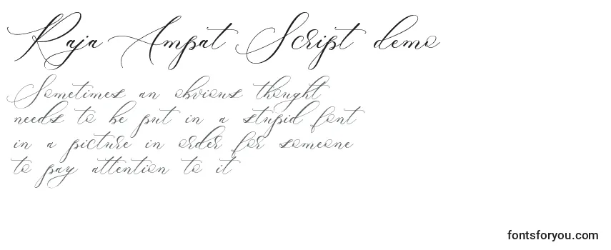 Обзор шрифта Raja Ampat Script demo