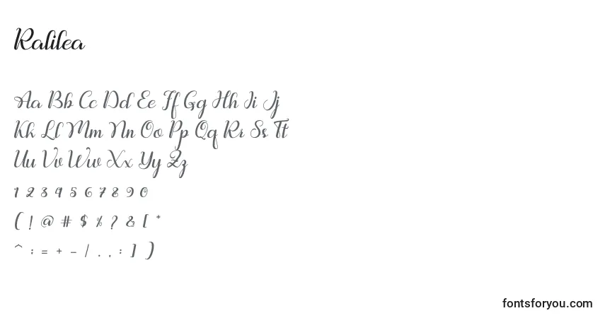 Schriftart Ralilea – Alphabet, Zahlen, spezielle Symbole