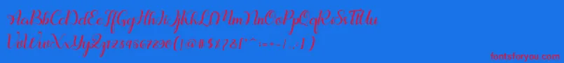Czcionka Ralilea – czerwone czcionki na niebieskim tle